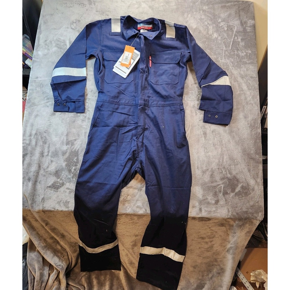 Portwest Coveralls Mens Medium Blue Bizflame Iona FR94 Safety Flame Resistant